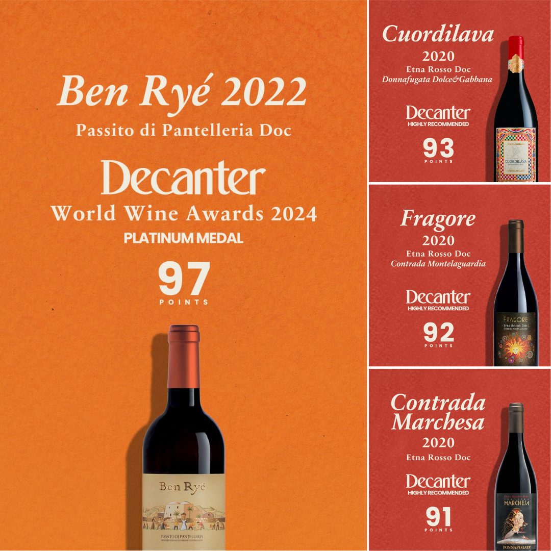 BEN RYE’ Medaglia di Platino al Decanter World Wine Awards 2024 & i premi ai rossi dell’ETNA 
