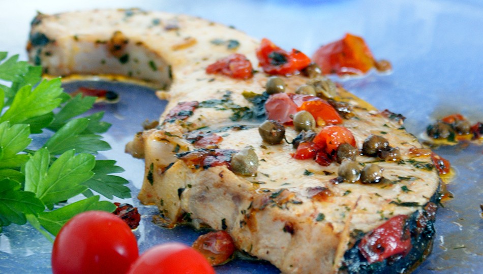 Tranci di ricciola alla pantesca